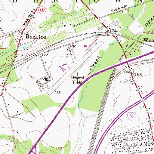 Topographic Map of Buehl Field (historical), PA