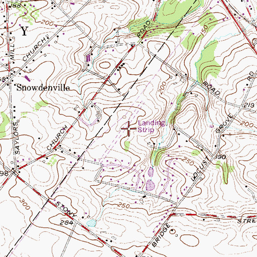 Topographic Map of Lance Airport, PA