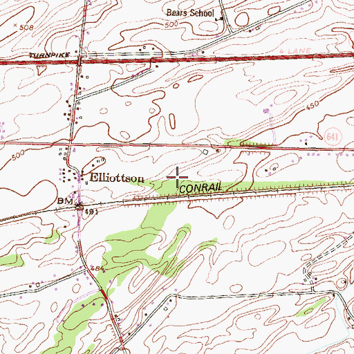 Topographic Map of Lash Airport (historical), PA