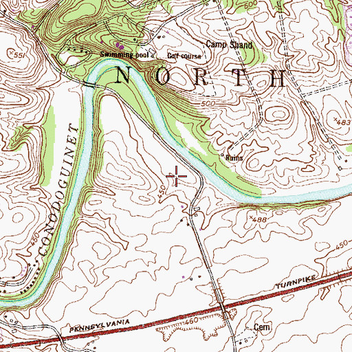 Topographic Map of Barrick Airport (historical), PA