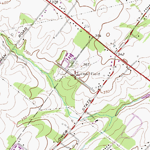 Topographic Map of Turner Field (historical), PA