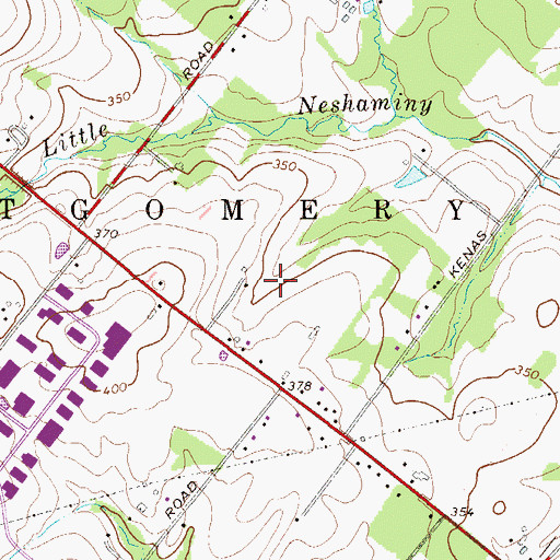 Topographic Map of Kenas Airport (historical), PA