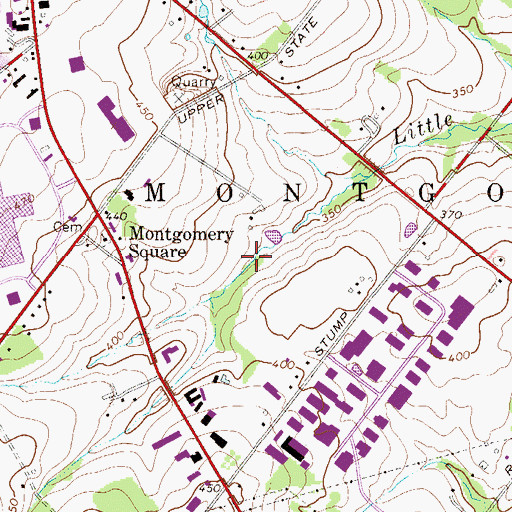 Topographic Map of Whisper Pines Airport (historical), PA