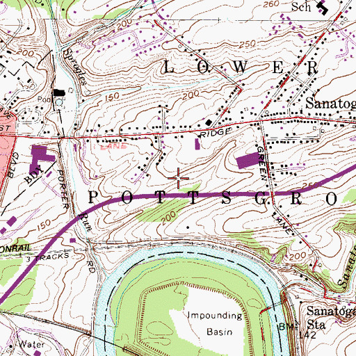 Topographic Map of Pottstown Memorial Medical Center Airport, PA