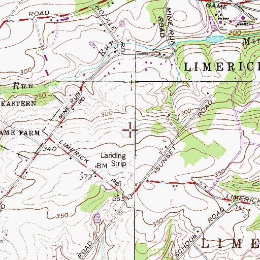 Topographic Map of Sunset Strip (historical), PA