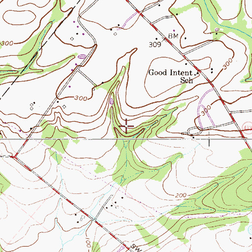 Topographic Map of Jarman Airport (historical), PA