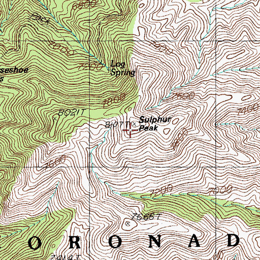 Topographic Map of Sulphur Peak, AZ