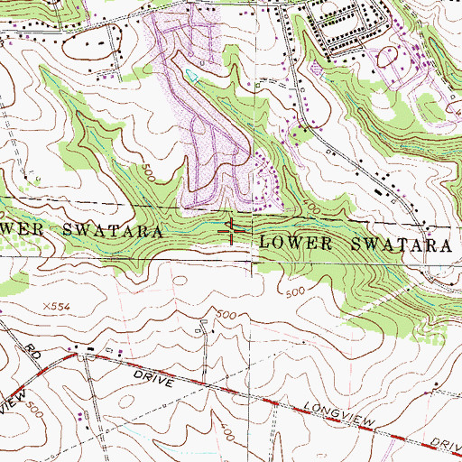 Topographic Map of State Police Area Three Airport, PA
