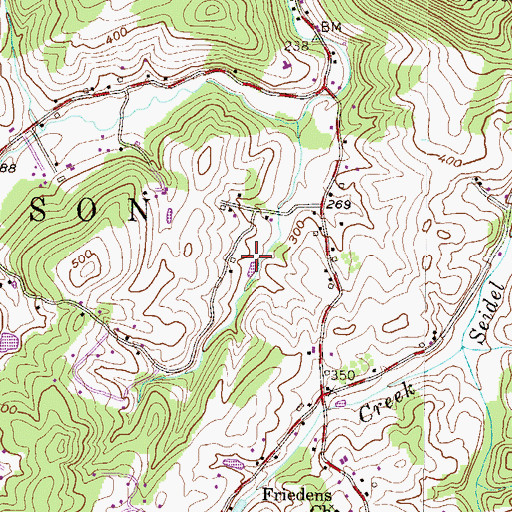Topographic Map of Arnold Airport (historical), PA