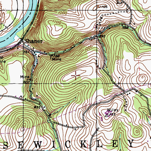 Topographic Map of Sugar-Bob Airport (historical), PA