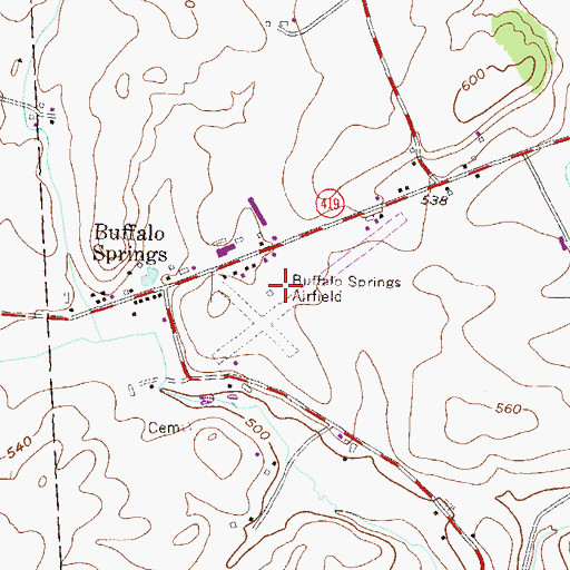 Topographic Map of Keller Brothers Airport, PA