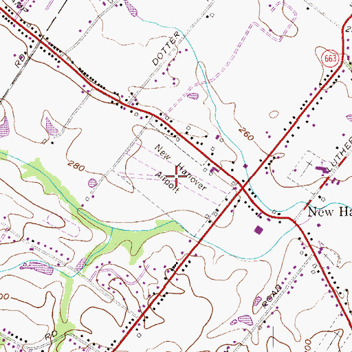Topographic Map of New Hanover Airport (historical), PA