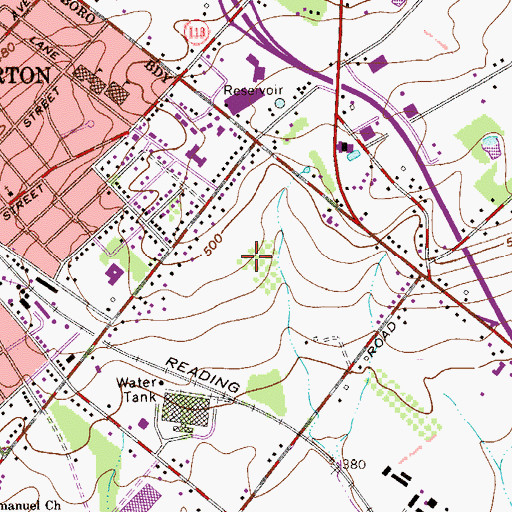Topographic Map of Souderton Airport (historical), PA