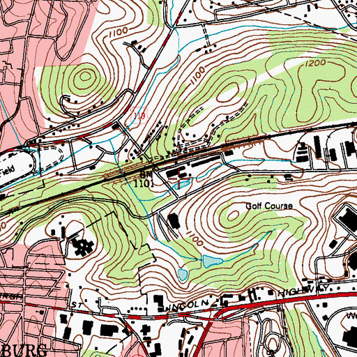Topographic Map of Eidemiller Airport (historical), PA