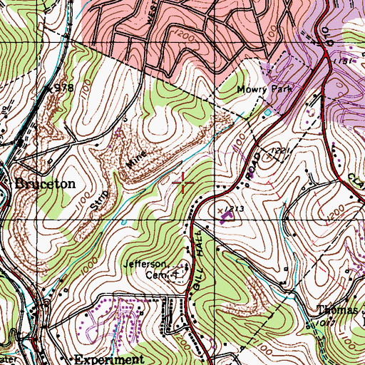 Topographic Map of Replogle Airport (historical), PA