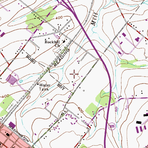 Topographic Map of Boland Airport (historical), PA