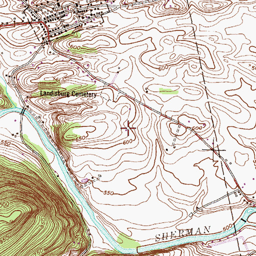 Topographic Map of Egolf Airport, PA