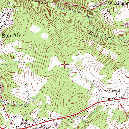 Topographic Map of Arabian Farm Airport (historical), PA