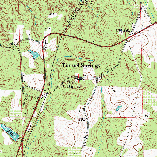 Topographic Map of Greer Junior High School, AL