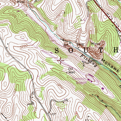 Topographic Map of Campbell Airport (historical), PA