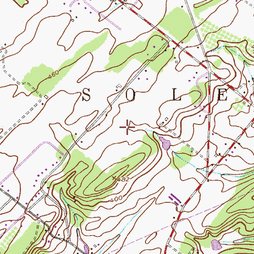 Topographic Map of Pennwood Farm Airport (historical), PA