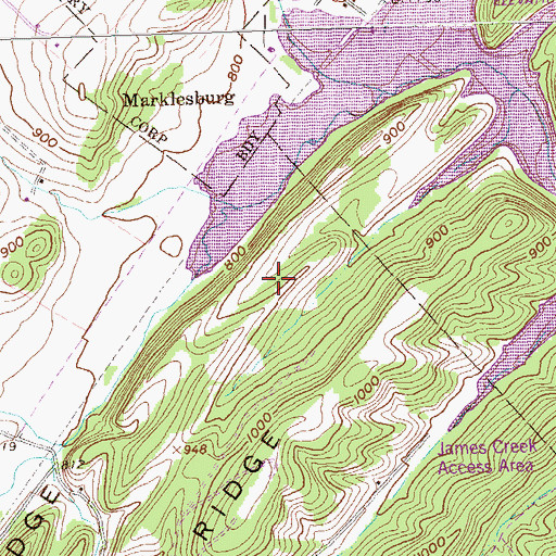 Topographic Map of Fouses Airport (historical), PA