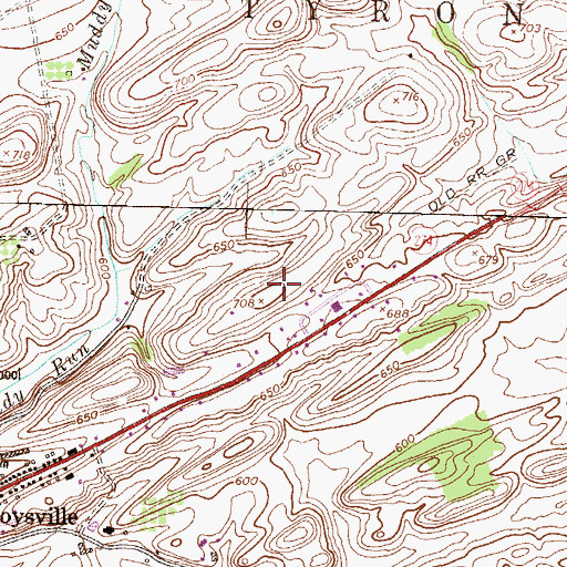 Topographic Map of Metz Airport (historical), PA