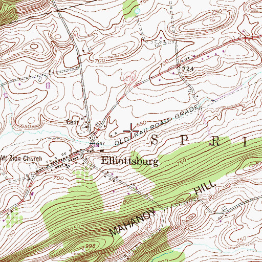 Topographic Map of Waller Airport (historical), PA