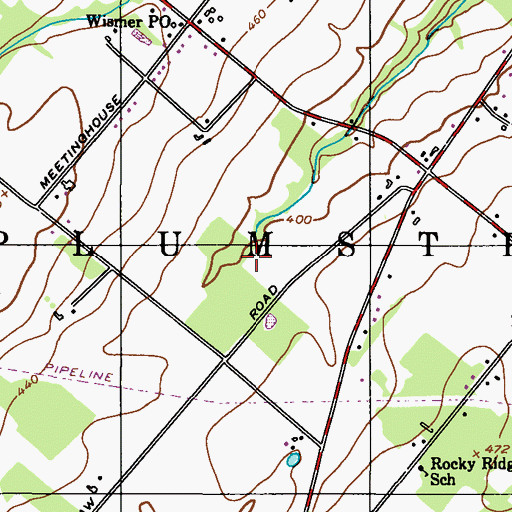 Topographic Map of Plumstead Airfield (historical), PA