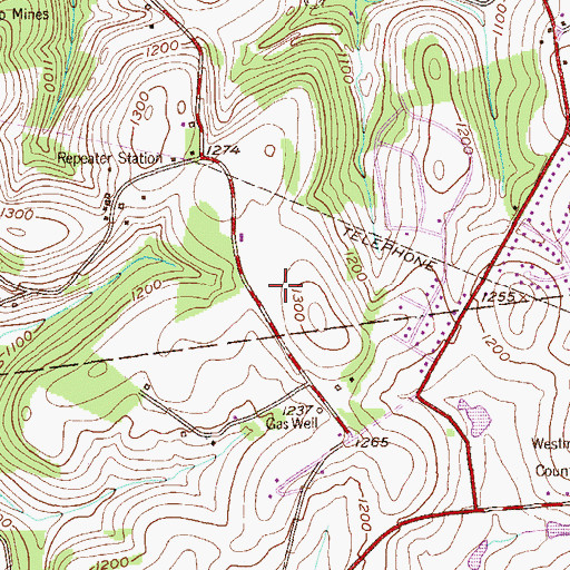 Topographic Map of Wyatt Airport (historical), PA