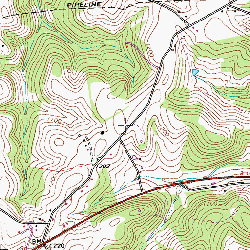 Topographic Map of Dunlea Airpark, PA