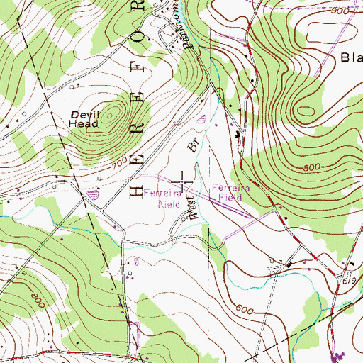 Topographic Map of Area 52 Airport, PA