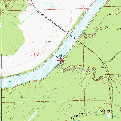 Topographic Map of Grey Creek, AL