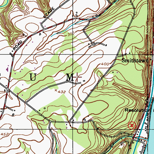 Topographic Map of Hoge Farm Airport, PA