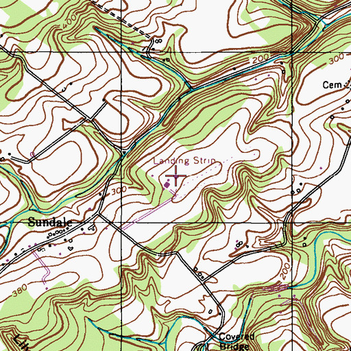 Topographic Map of Vansant Airport, PA