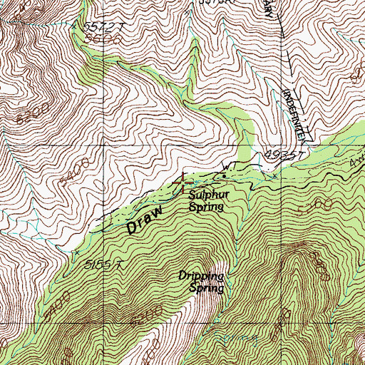 Topographic Map of Sulphur Spring, AZ