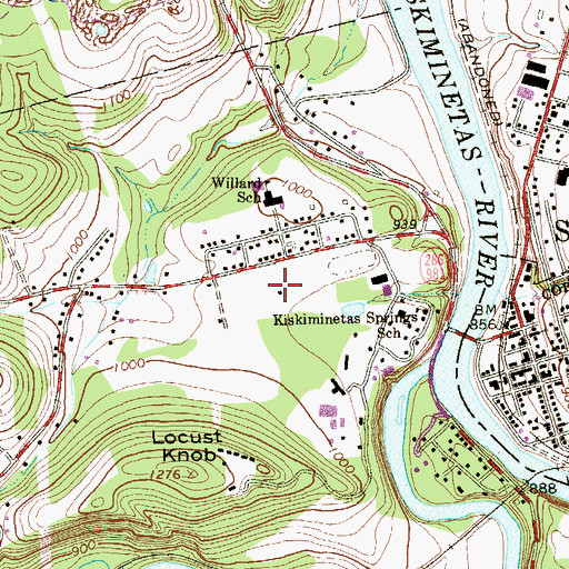 Topographic Map of Slybac E O C Airport (historical), PA