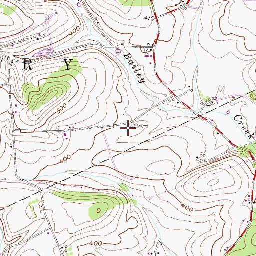 Topographic Map of West Shore Airport (historical), PA