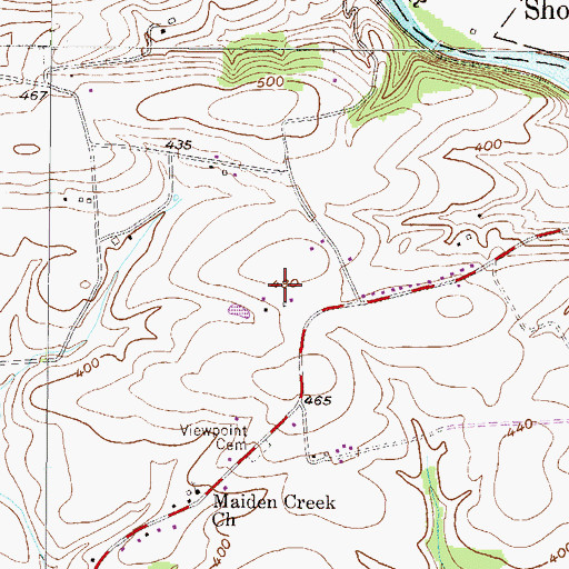 Topographic Map of Grube Airport (historical), PA