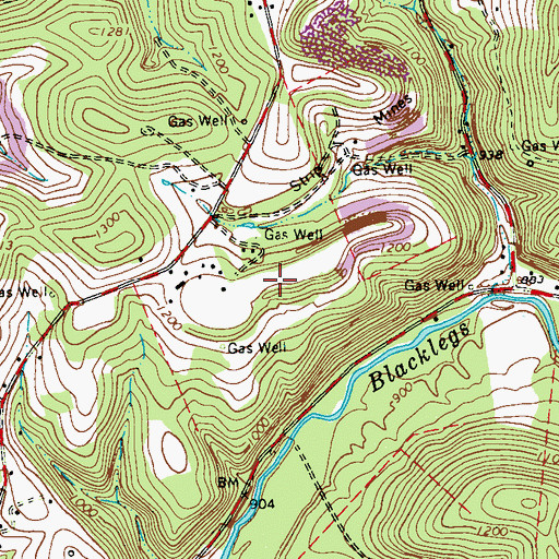 Topographic Map of J and W Landing Strip (historical), PA