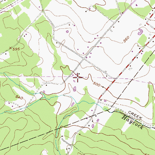 Topographic Map of Haycock Brigade Field (historical), PA