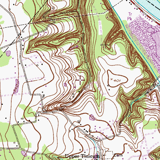 Topographic Map of Erkes Airport (historical), PA