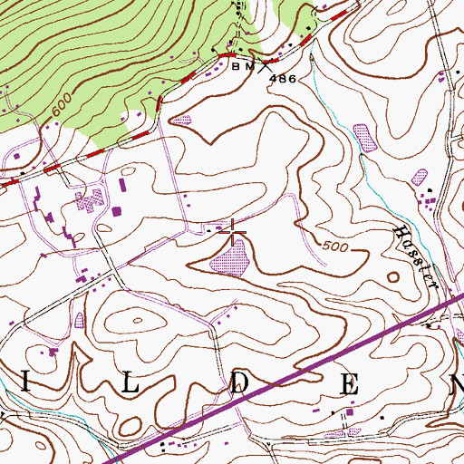 Topographic Map of Blue Mountain Academy (Private) Airport, PA