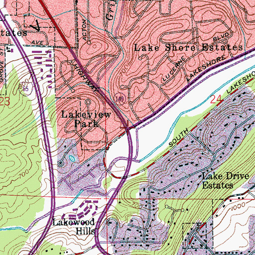 Topographic Map of Griffin Brook, AL