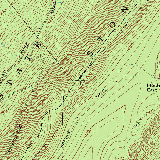 Topographic Map of Huey Airport (historical), PA