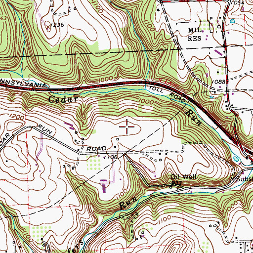 Topographic Map of Nardo Airport, PA