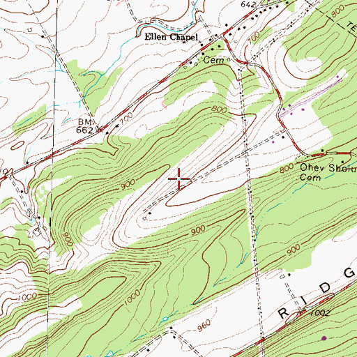 Topographic Map of Aurand Airport (historical), PA