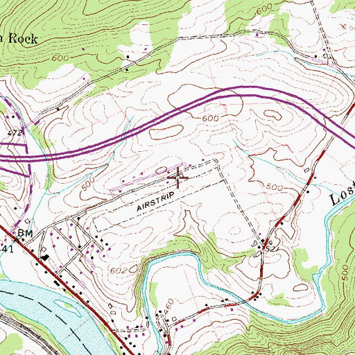Topographic Map of Mifflintown Airport, PA