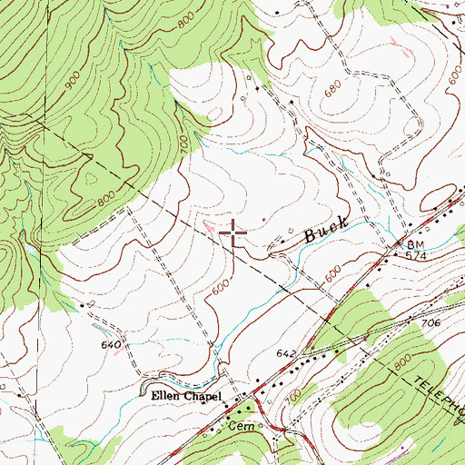 Topographic Map of Jenson Field (historical), PA