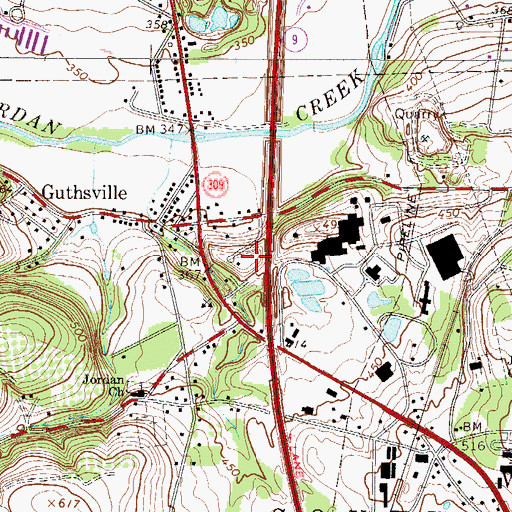 Topographic Map of Nash Airport (historical), PA
